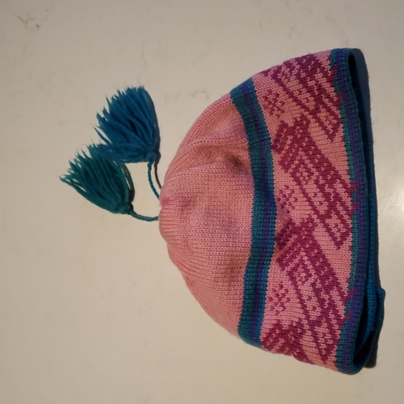 Merkley Headgear Canada Ski Hat Beanie Cap Toque Pink Women's Aztec Adjustable - Picture 5 of 6